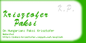 krisztofer paksi business card